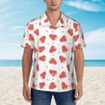 thumbnail image 2 of Balery Hand Drawn Strawberry Camisas hawaianas de manga corta para hombre, camisas playeras de corte holgado, camisas de vacaciones con botones,XX-Large, 2 of 7