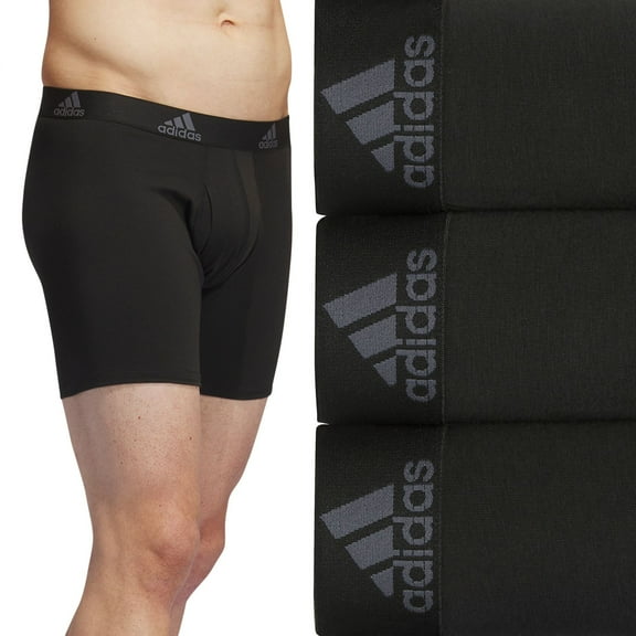 Men's adidas 3-pack Cotton Stretch Boxer Briefs Color: Black Onix Gray Size: S