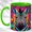 Green, variant on Geometric Zebra Coffee Mug, Floral Animal Mug, Ceramic 11 oz