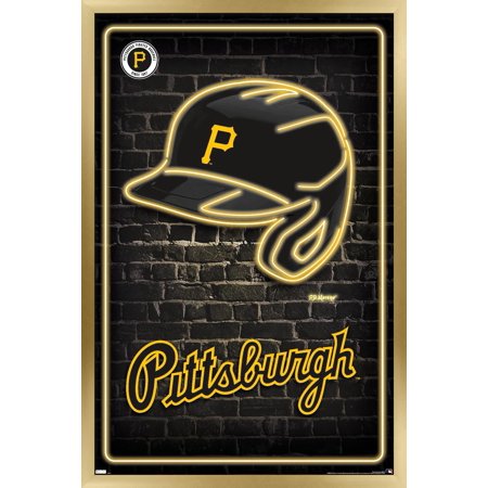 MLB Pittsburgh Pirates – Neon Helmet 23 Wall Poster 22.375 x 34 Framed