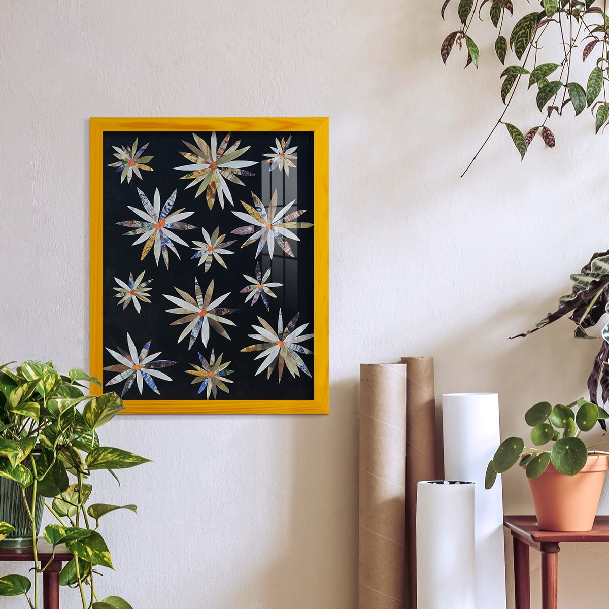 Starburst Too I - Framed Print w/glass - Sunflower Yellow
