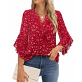 thumbnail image 2 of Fantaslook Blouses for Women 3/4 Ruffle Sleeve Summer Tops V Neck Business Work Blouse Dressy Casual Shirts, 2 of 9