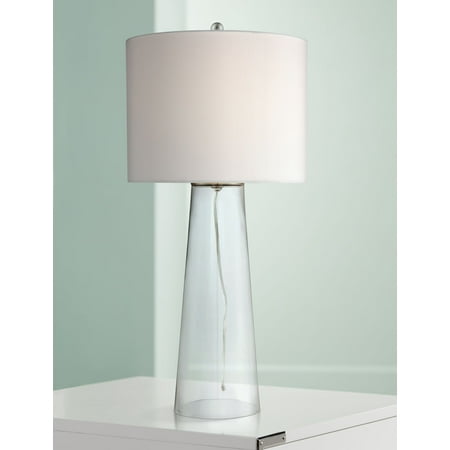 360 Lighting Coastal Table Lamp Clear Glass Tapered Column