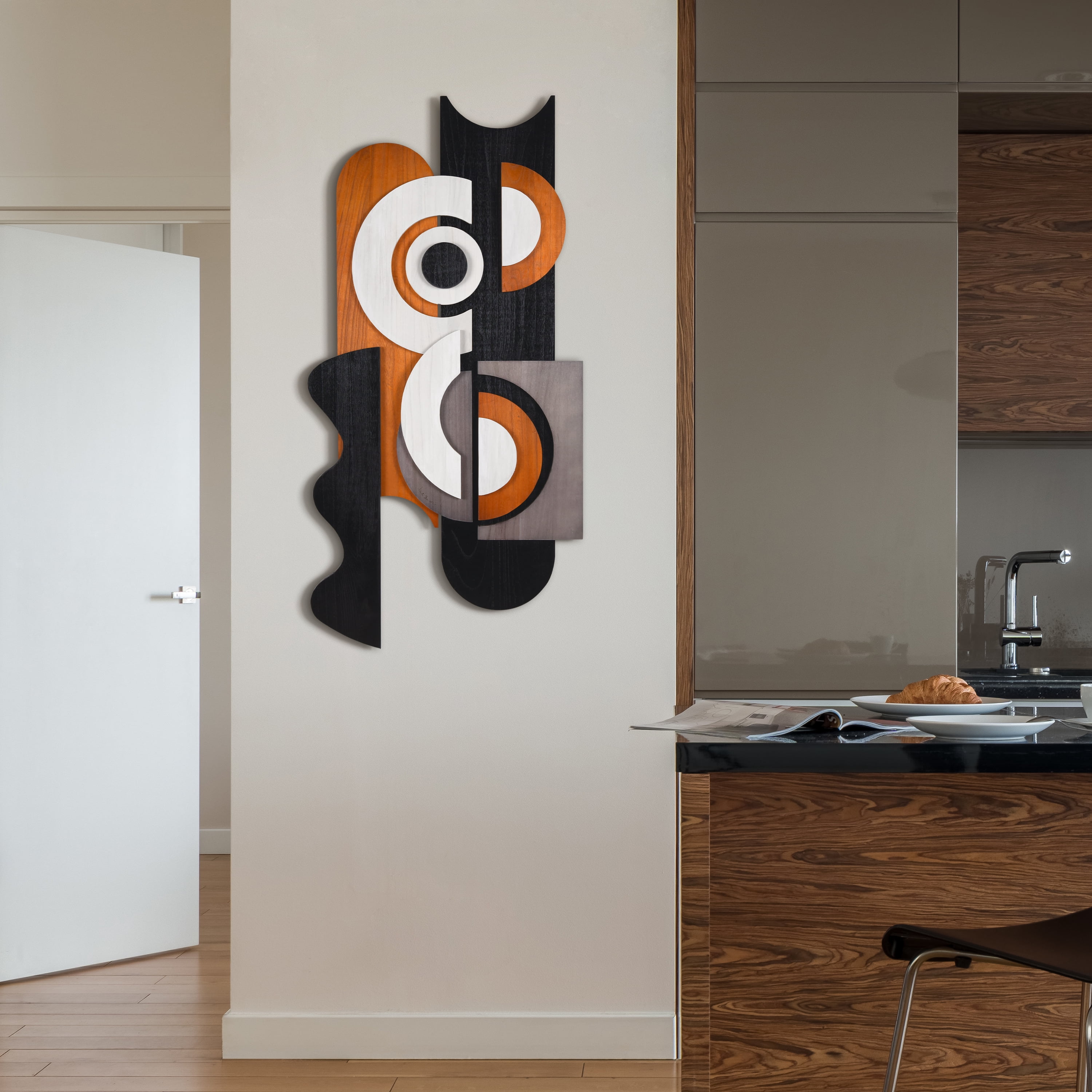 "Honeyed Dusk II" Hand Made & Hand Finished Dimensional Solid Paulownia Wood Abstracts Wall Art
