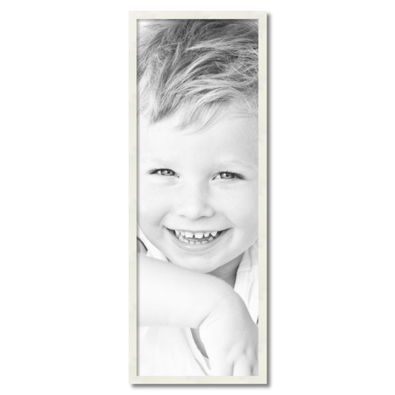 ArtToFrames 15" x 43" White Picture Frame, 15x43 inch White Wood Poster Frame (WOM-5140)
