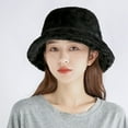 thumbnail image 4 of D-GROEE Winter Faux Bucket Hat Wool Fluffy Plush Bucket Hat Thick Fuzzy Fisherman Hat, 4 of 6