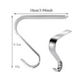thumbnail image 3 of Transemion 4x Suitable For Christmas Sleek Appearance Sock Hook For Fireplace Hooks Multifunctional Metal Hook silver, 3 of 6