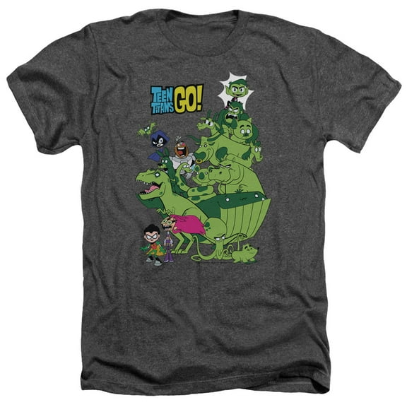 Teen Titans Go - Beast Boy Stack - Heather Short Sleeve Shirt - Large