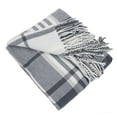 thumbnail image 3 of Cozy Plaid Design Throw Blanket with Tassels - 50" W x 60" L (Grey), 3 of 4