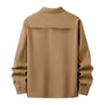 thumbnail image 4 of Hulanddfd Men's Faux Suede Jacket Turn Down Collar Button Down Casual Trucker Coat Fall Winter Outerwear, 4 of 5