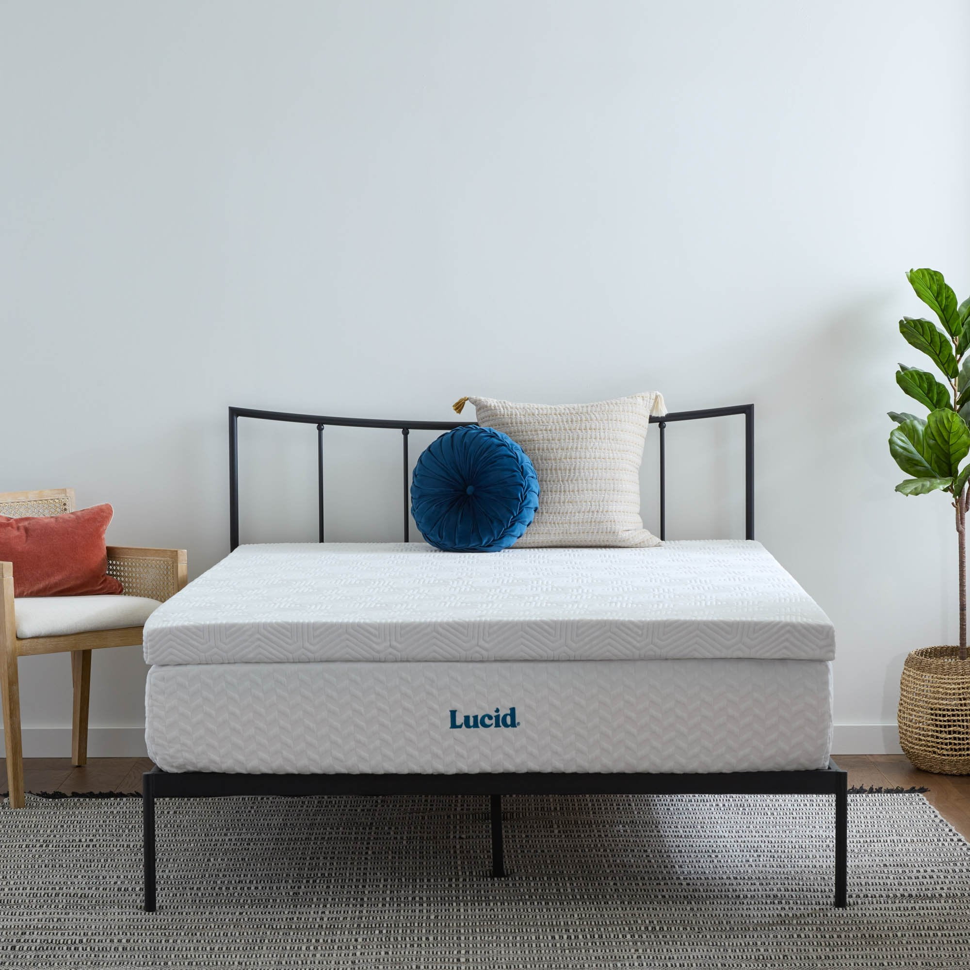 Lucid Lavender and Gel Covered Memory Foam Mattress Topper, 3 inch, King