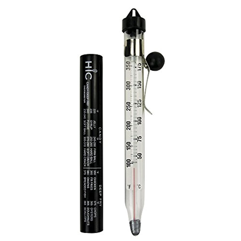 Easy-Read Glass Tube with Protective Sheath and Safe Temperature Guide HIC Roasting Deep Fry Candy Jelly Thermometer