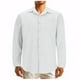 thumbnail image 1 of Blusa y camisa de manga larga con cuello vuelto para hombre, estilo casual, de color liso, con botones y bolsillos, de poliéster y algodón., 1 of 5