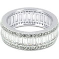 thumbnail image 2 of Savlano 18K Gold Plated Cubic Zirconia 8MM Emerald Cut Eternity Lustrous Ring Band for Women, 2 of 6