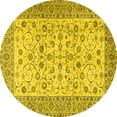 thumbnail image 1 of Ahgly Company Machine Washable Indoor Round Persian Yellow Traditional Area Rugs, 6' Round, 1 of 4