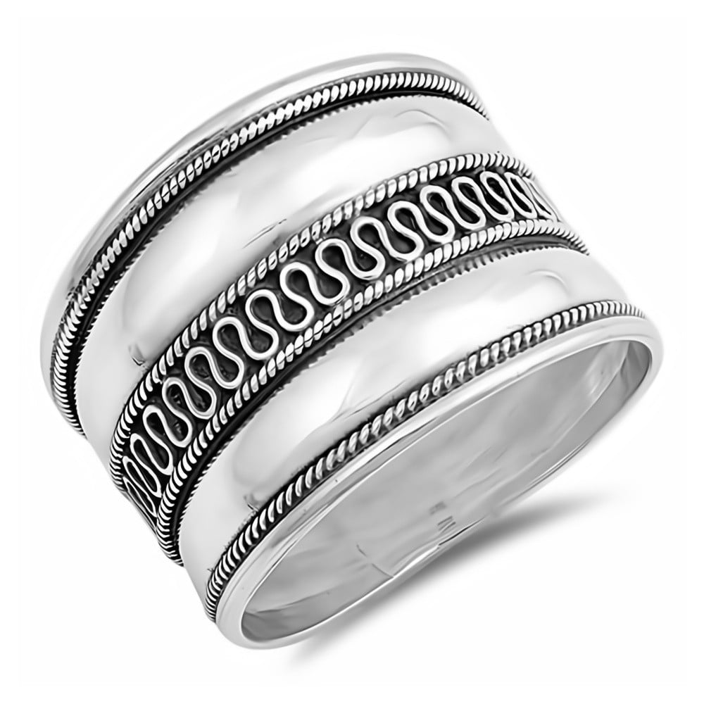 Black CZ Glitzs Jewels 925 Sterling Silver Stackable Ring Jewelry Gift for Women