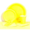 Shindigz Mimosa Plastic Tableware Party Pack for 20 Yellow Party Supply Sets, 233 Pieces