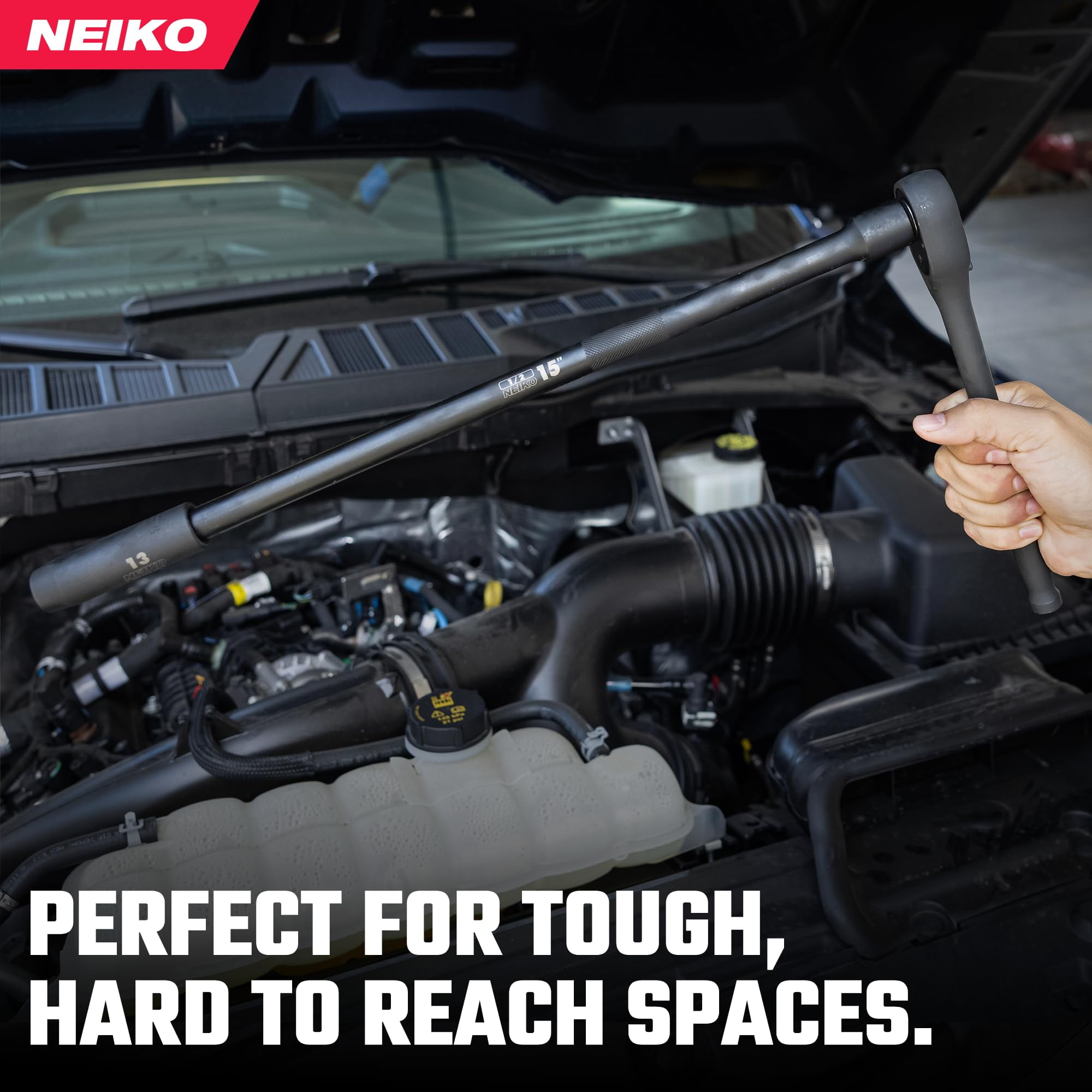 NEIKO 00248A 1/2-Inch-Drive Impact Extension-Bar Set, Impact Socket Extension Made with CrV Steel, 1/2 Impact Extension Set Includes 3-Inch, 5-Inch, 10-inch, 15-inch