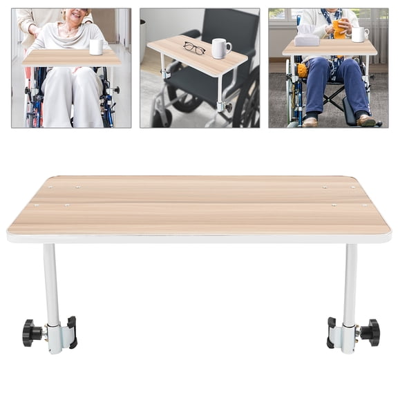 ChicHomey Wheelchair Tray,22.44x11.81in Desktop,Wood/Steel Pipe,Easy Install/Detach,for Daily Use, Reading, Eating, Work