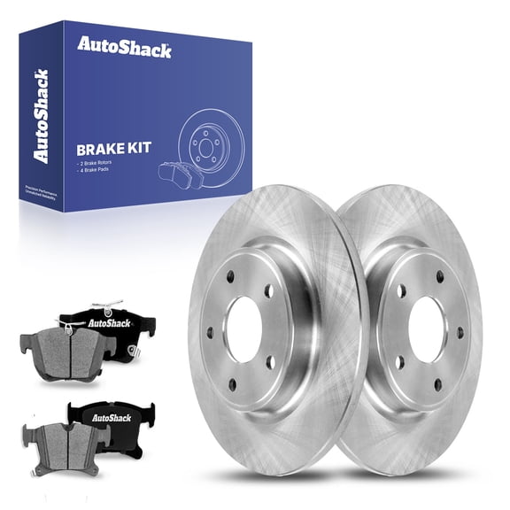 AutoShack 12.6" (320 mm) Rear Solid Brake Rotors   Ceramic Brake Pads | Replacement for 2017-2024 Chrysler Pacifica 2020-2024 Chrysler Voyager | 6-PC Brake Kit