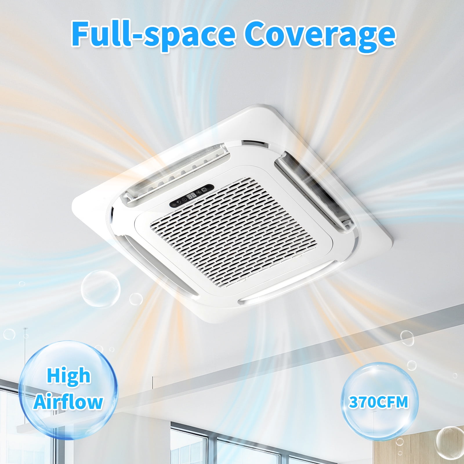 Ktaxon 12000 BTU Smart WIFI Ceiling Cassette Ductless Mini Split AC/Heating  System with Inverter, 24 SEER2 Concealed Ceiling Cassette Air Conditioner -  Walmart Business Supplies, image size:1600x1600