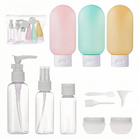 MHR BEAUTY Ultimate Travel Bottle Set with Leakproof Design – 8-Piece Portable Cosmetic Containers for Creams, Serums & Toiletries