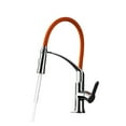 thumbnail image 1 of Kitchen Faucet Solid Brass Single Handle, One Hole Kitchen Sink Faucet With 360 Swivel Modern Rubber Neck Pull Down Sprayer Rubb ,Versatile Features, 1 of 7