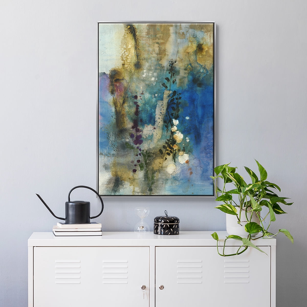 Immerge I Framed Premium Gallery Wrapped Canvas - Ready to Hang - 25 x 37 - Silver Floating Frame