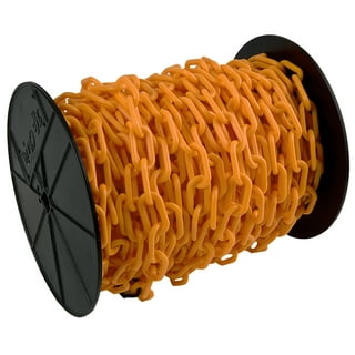 US Weight ChainBoss Orange Plastic Safety Chain with Sun Shield UV Resistant Technology - 50 ft