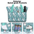 thumbnail image 2 of Tote Bag for Women - Blue Christmas Polar Bear Pattern Shoulder Bag - Large Utility Work Duffle Bag with Zipper Handbag for Travel, Work, Sprots, 2 of 5