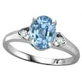 thumbnail image 2 of Star K � Oval 8x6 Simulated Aquamarine Love Promise Ring, 2 of 6