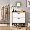 thumbnail image 2 of Tribesigns 2-Tier Shoe Cabinet with Flip Doors - Brown, 2 of 7