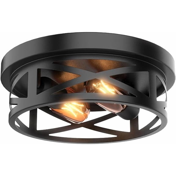 RAINBEAN 10.6 inch Flush Mount LED Ceiling Light Fixture, 2-Light Ceiling Lights for Hallway Bathroom Kitchen or Stairwell