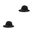 thumbnail image 2 of Guardurnaity Sombrero Protección solar Sombra Gorra ancha Accesorios delgados suaves Sombreros Primavera Niña Niño Escuela Compras Viaje al aire Negro 52-54cm 2piezas, 2 of 6