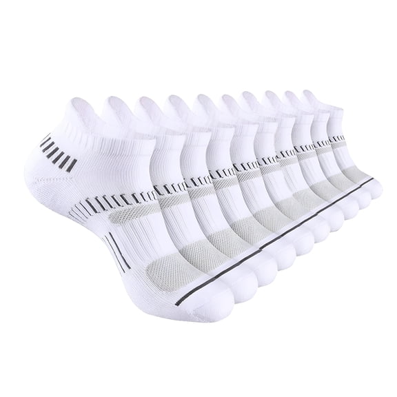 TELOLY Mens Cotton Ankle Socks, Casual Running Socks for Men, Thin Breathable Moisture Wicking, Solid Colors, 5 Pairs