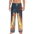 thumbnail image 2 of Lsque Starry Sky Constellation Cat Print Men's Pajama Pants, Lounge Pant - Comfortable Home Wear,Elastic Waistband, Stylish Design-Large, 2 of 9