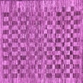 thumbnail image 1 of Ahgly Company Indoor Square Checkered Purple Modern Area Rugs, 4' Square, 1 of 4