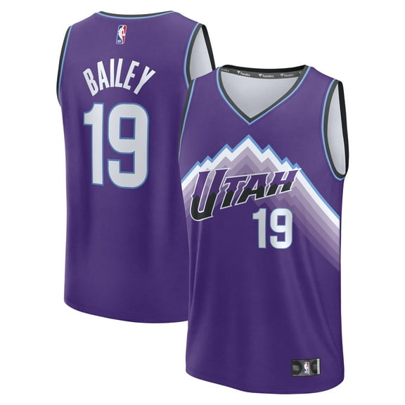 Men's Fanatics Ace Bailey Purple Utah Jazz Fast Break Replica Jersey - Icon Edition