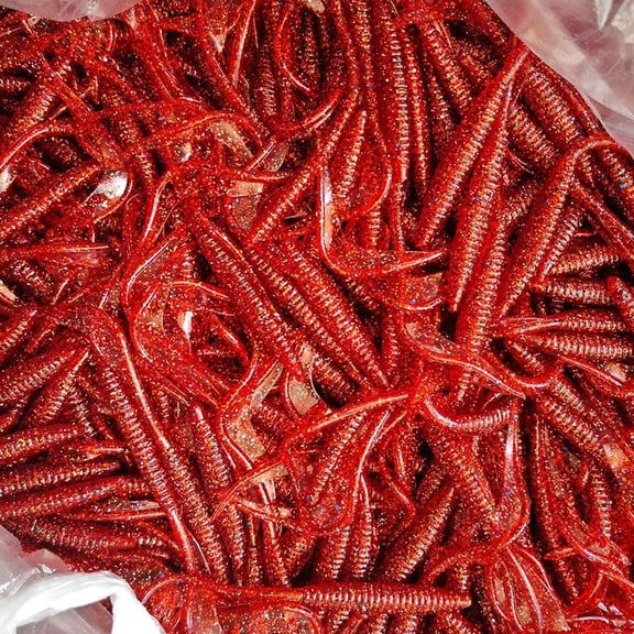 qiya Red Worm Lure Silica Fishy Artificial Red Worm Earthworm Bait Simulation Lure