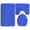 thumbnail image 1 of ABPHQTO Rayas azules Juego de alfombras de baño de 3 piezas Alfombra de baño Alfombra de contorno y tapa de inodoro ABPHQTO Cont-CHAPPLE-14078, 1 of 2