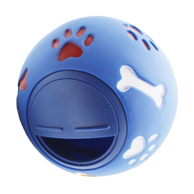 Bola dispensadora de golosinas para perros, juguete de bola de rompecabezas ajustable para masticar cachorros de alimentación lenta para gatos, azul S 7,5 cm/3,0 pulgadas de diámetro
