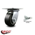 thumbnail image 2 of 4 Inch Heavy Duty Rubber on Aluminum Caster with Ball Bearing and Swivel Lock, 2 of 2