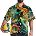 thumbnail image 4 of Note Men's Short Sleeve Beach Button Down Casual Printed Summer Shirts - Unisex, 4 of 6