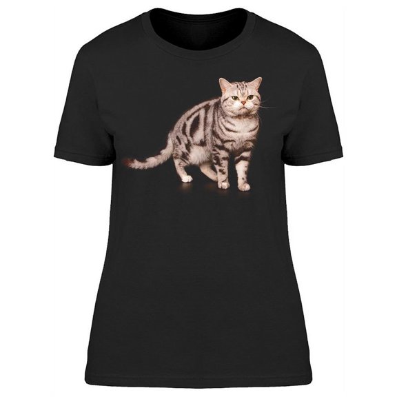 Cute Cat Standing T-Shirt Women -Image by Shutterstock, Female Large