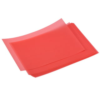 Shrink Plastic Sheet, Sanded Shrink Films Paper for Creative Craft 5 Pack | Harfington, Clear Red / 20cm x 14.5cm x 0.3mm / 5pcs