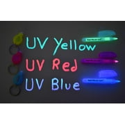 DirectGlow Set of 3 Invisible UV Blacklight Ink Marker Blue Red Yellow with UV Lights