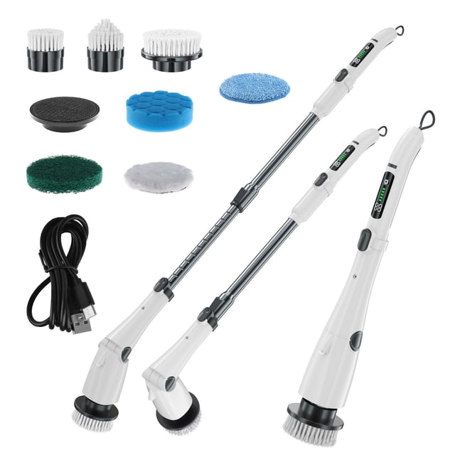 Pcksrro Home Cleaning Products Deal!Multi Functional Handheld Wireless Brush LCD Digital Display Cleaning Brush Nine In One Mop