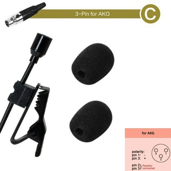 MYG Omnidirectional Lavalier Lapel Clip Mic 3.5mm 3Pin 4-Pin XLR For Wireless System