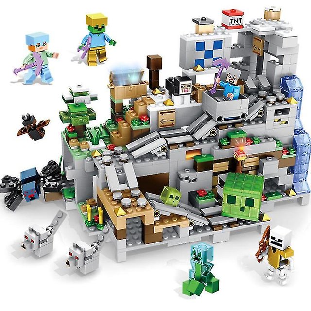 High Quality Lego Minecraft Series Mechanical Cave Assembly Building Blocks 862pcs
