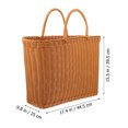 thumbnail image 2 of RUNROTOO 1Pcs Portable Shopping Basket Plastic Brown Rustic Atmosphere for Friends, 2 of 8